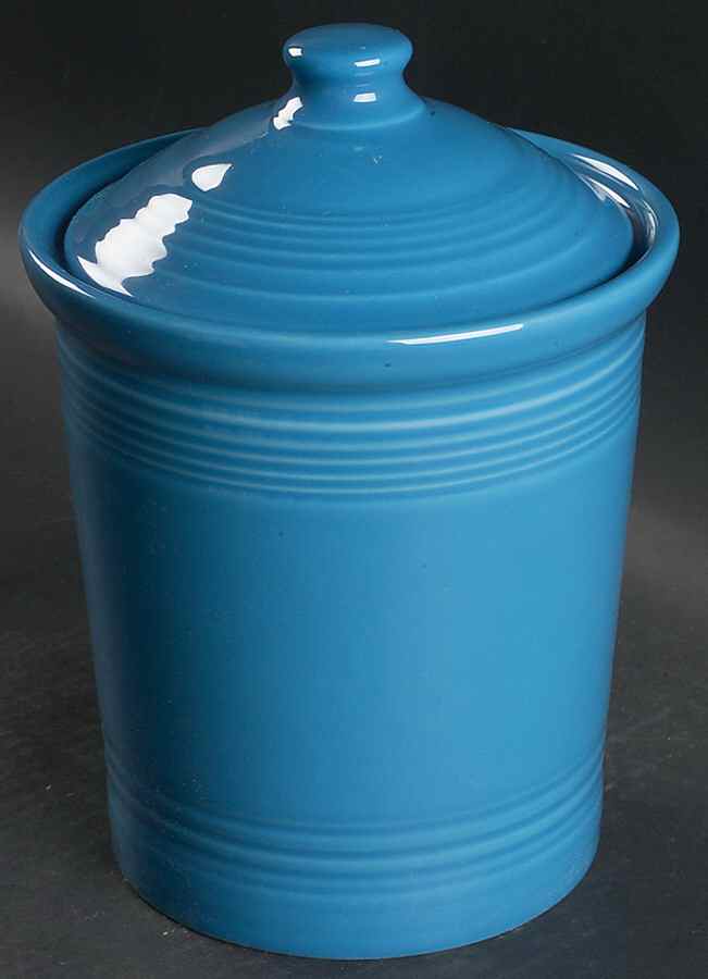 Fiesta Peacock (Intro 2005) Medium Canister & Lid by Homer Laughlin -1