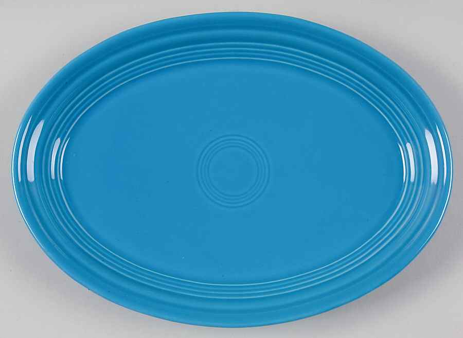Fiesta Peacock (Intro 2005) 9" Oval Serving Platter by Homer Laughlin -1