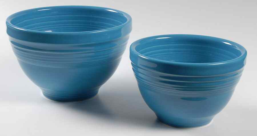 Fiesta Peacock (Intro 2005) 2 Piece Prep Bowl Set (PREB6, PREB7) by Homer Laughlin -1