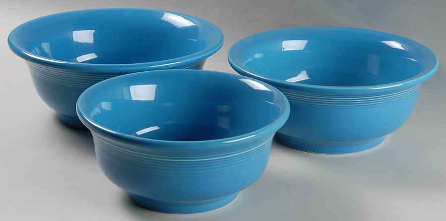 Fiesta Peacock (Intro 2005) (3 Piece) Mixing Bowl Set by Homer Laughlin -1