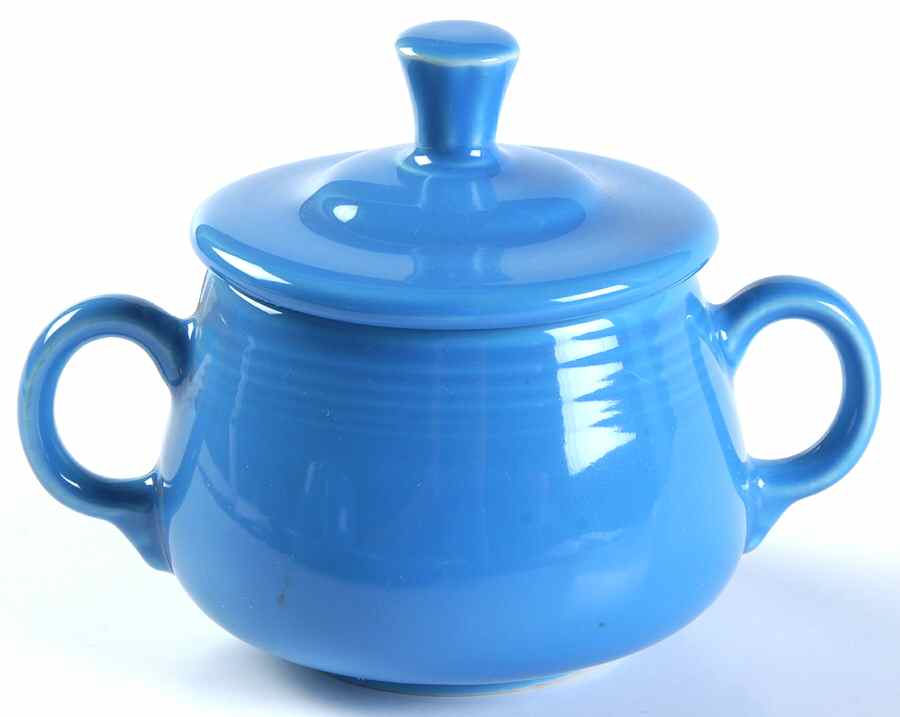 Fiesta Peacock (Intro 2005) Sugar Bowl & Lid by Homer Laughlin -1