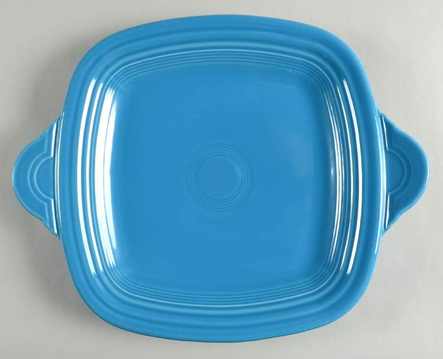 Fiesta Peacock (Intro 2005) Handled Square Tray by Homer Laughlin -1