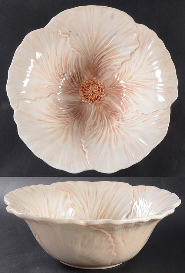 Hibiscus 10" Sculpted Salad Serving Bowl by Home Trends-1