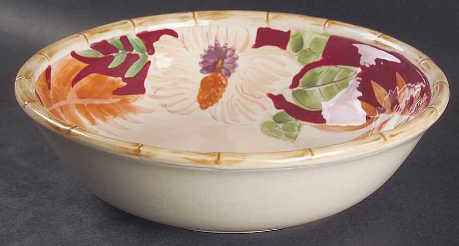 Hibiscus 9" Round Vegetable Bowl by Home Trends-1