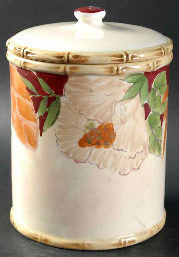 Hibiscus Small Canister & Lid by Home Trends-1