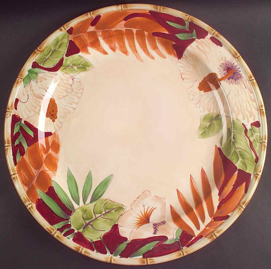 Hibiscus 15" Chop Plate (Round Platter) by Home Trends-1
