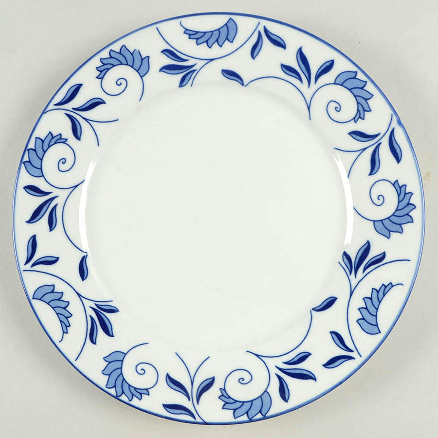 Blue and White Dinner Plate by Home-1