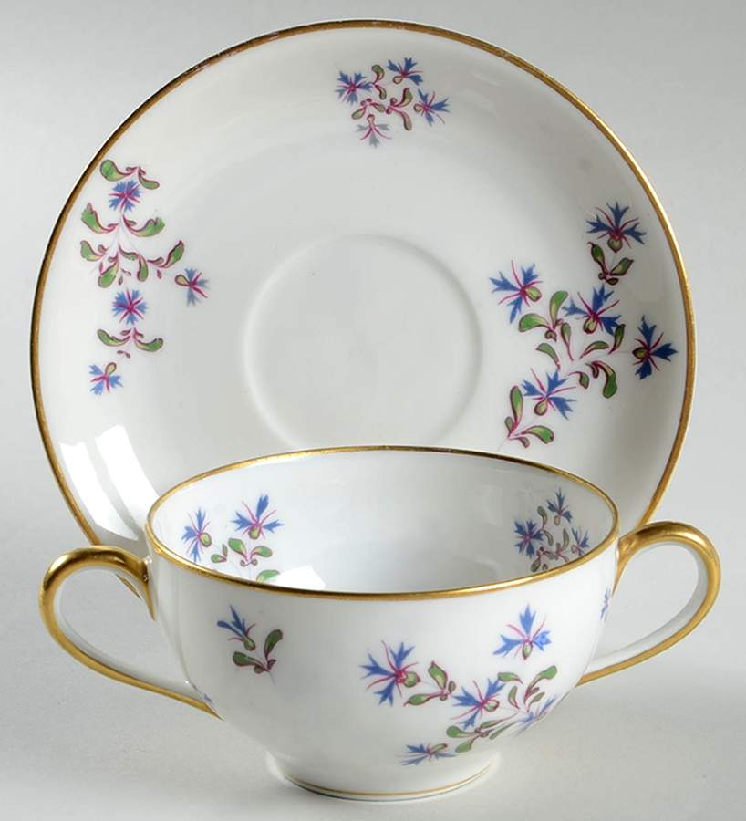 Schleiger 477-4 Flat Bouillon Cup & Saucer by Haviland-1