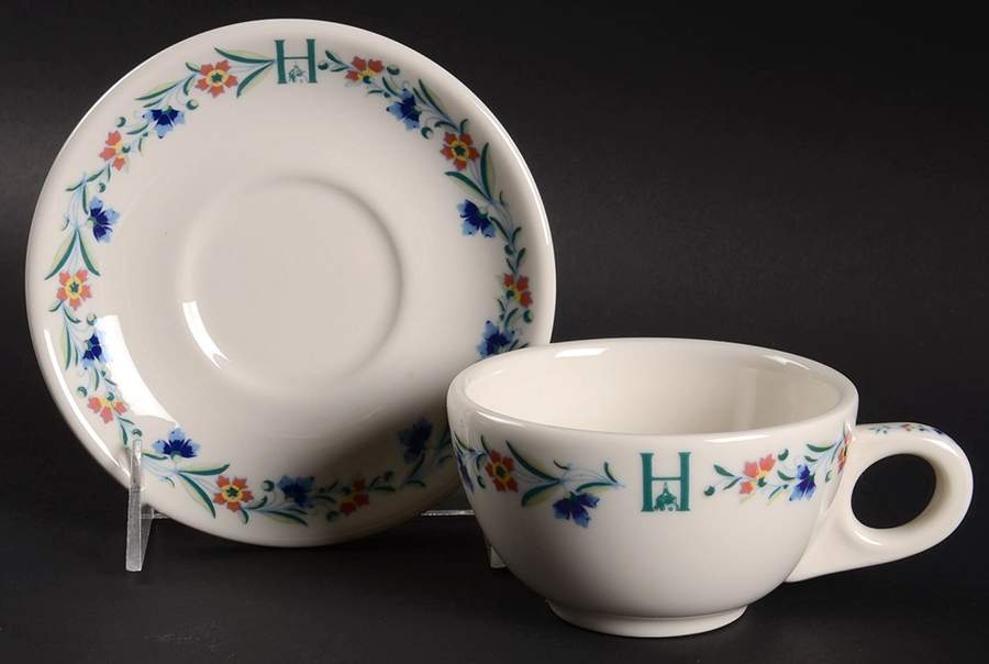 Homestead Hotel Flat Cup & Saucer Set by Homer Laughlin -1