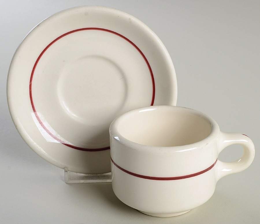 HLC2484 Flat Cup & Saucer Set by Homer Laughlin -1