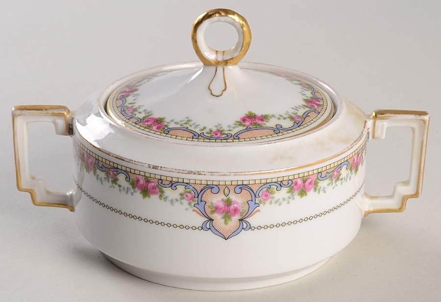 70366 White Sugar Bowl & Lid by Heinrich - H&C-1