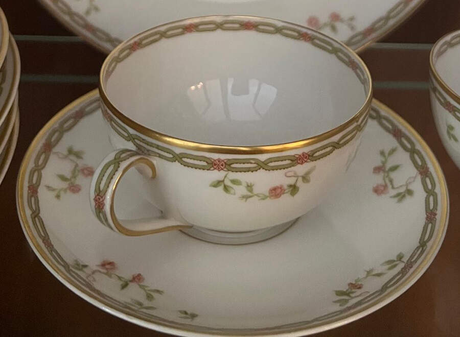 Schleiger 1094 Flat Cup & Saucer Set by Haviland-1