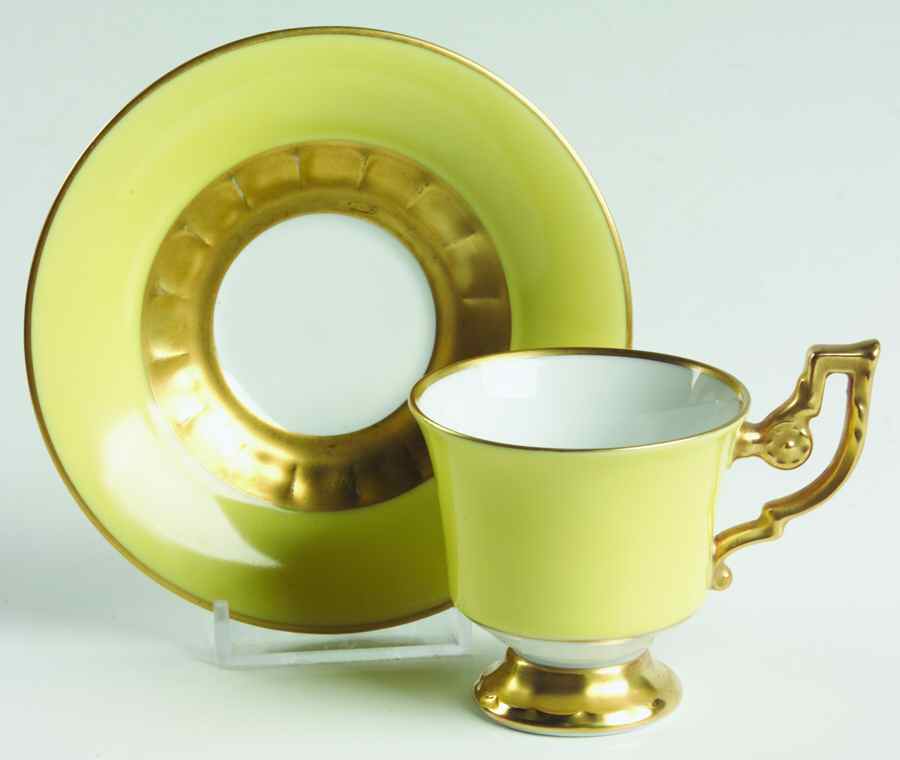 10027 Yellow Footed Demitasse Cup & Saucer Set by Heinrich - H&C-1