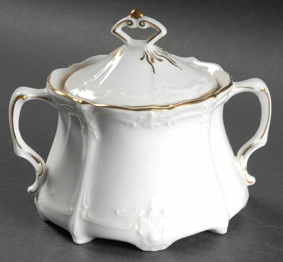 Baroness (Duchess) Gold Sugar Bowl & Lid by Hutschenreuther-1