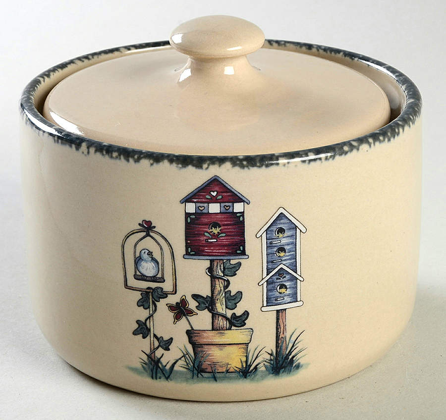Birdhouse Butter Crock & Lid by Home & Garden Party-1