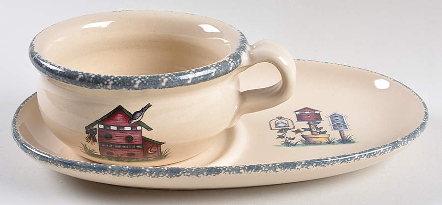 Birdhouse Snack Tray & Soup Mug Set by Home & Garden Party-1