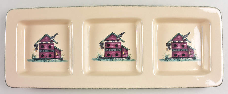 Birdhouse 3 Part Rectangular Divided Server by Home & Garden Party-1