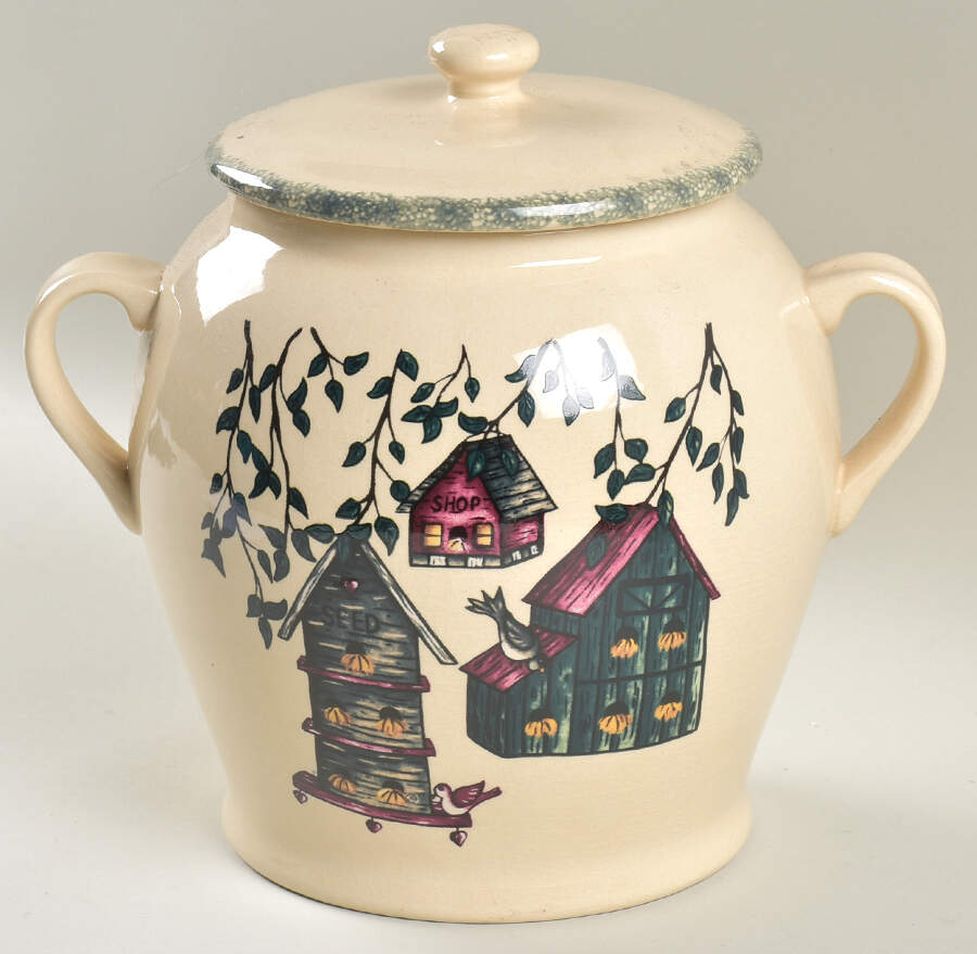 Birdhouse Medium Canister & Lid by Home & Garden Party-1