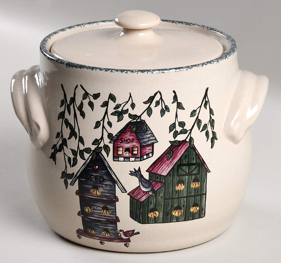 Birdhouse Bean Pot & Lid by Home & Garden Party-1