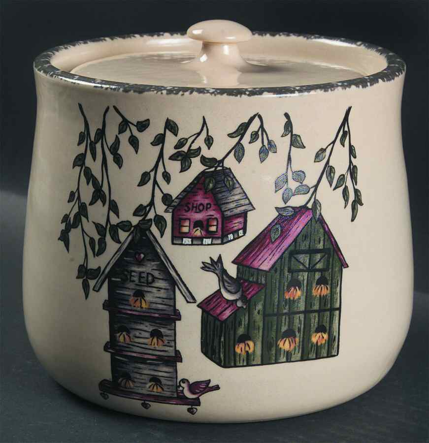 Birdhouse Cookie Jar & Lid by Home & Garden Party-1