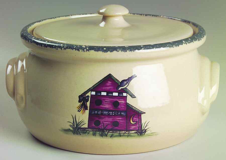 Birdhouse 2.25 Qt Round Covered Casserole by Home & Garden Party-1