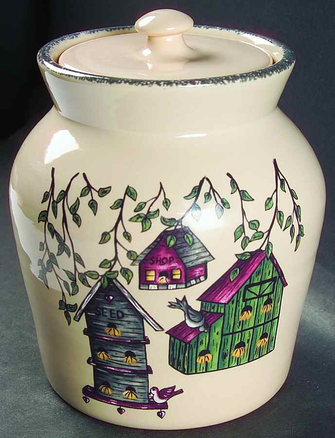 Birdhouse Large Canister & Lid by Home & Garden Party-1