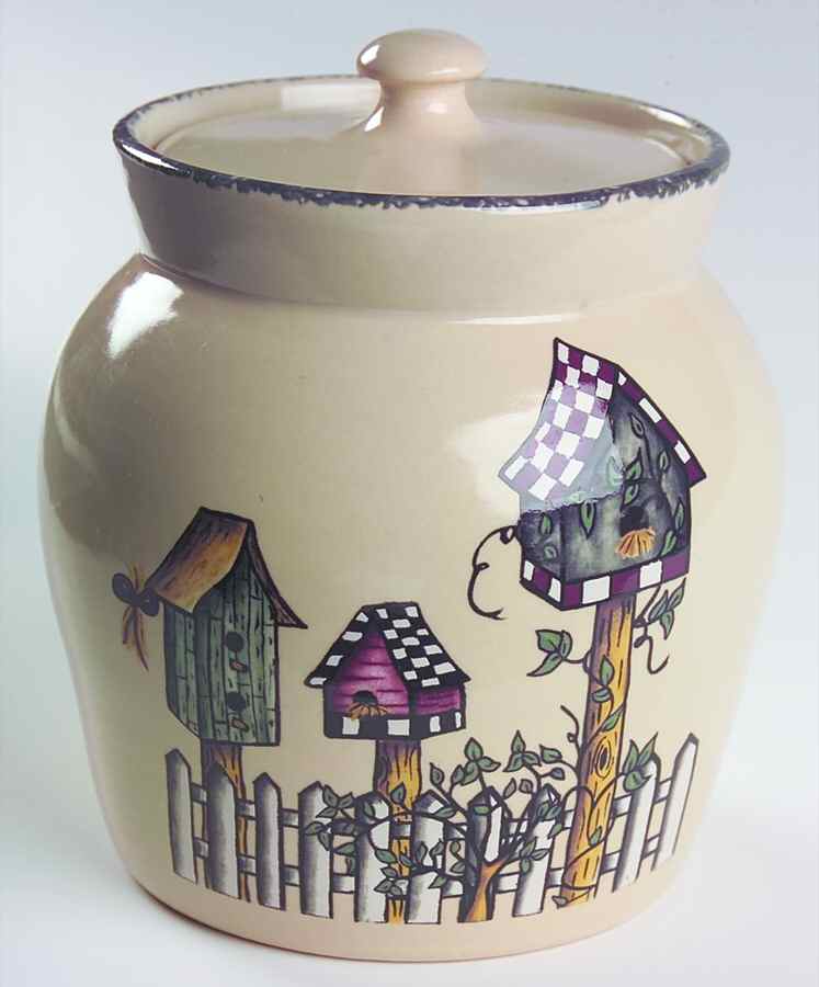 Birdhouse Medium Canister & Lid by Home & Garden Party-1