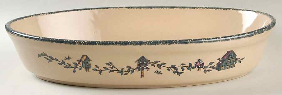 Birdhouse 13" Oval Baker by Home & Garden Party-1