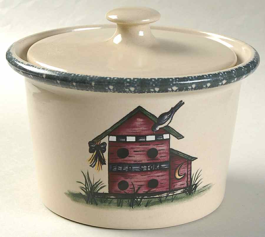 Birdhouse Butter Tub & Lid by Home & Garden Party-1