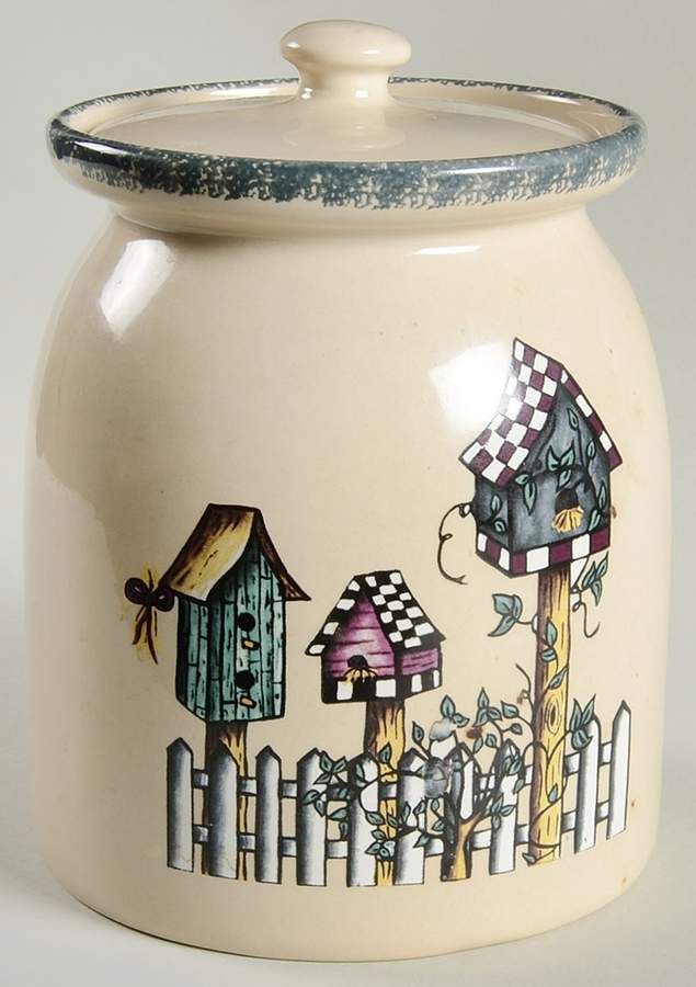 Birdhouse Large Canister & Lid by Home & Garden Party-1