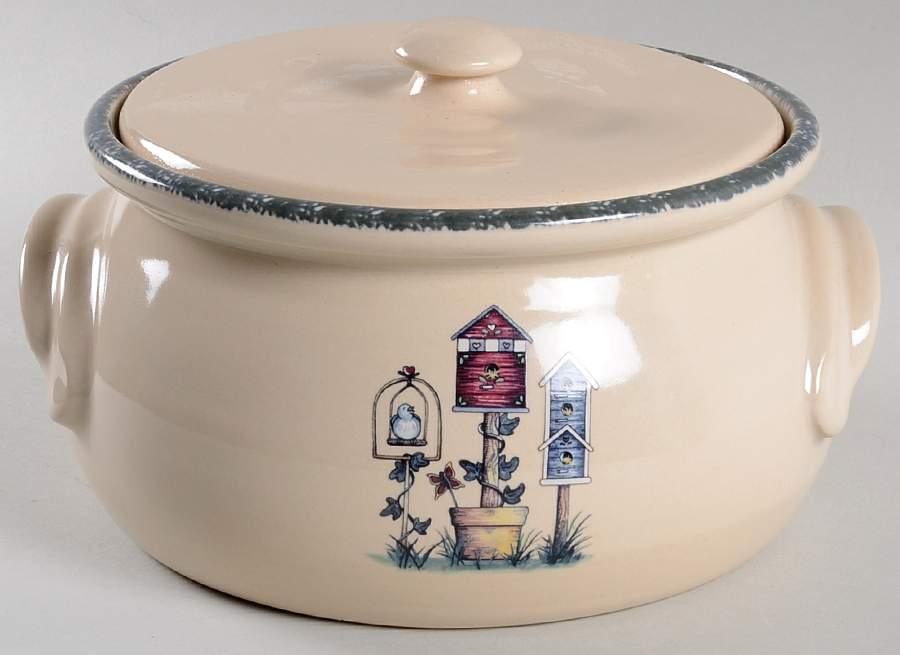 Birdhouse 2.25 Qt Round Covered Casserole by Home & Garden Party-1