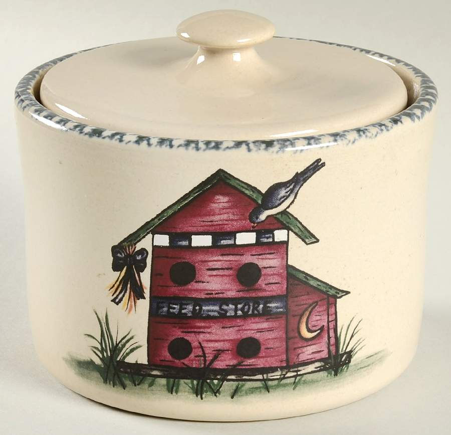 Birdhouse Butter Crock & Lid by Home & Garden Party-1
