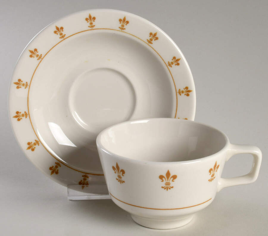 HLC2498 Flat Cup & Saucer Set by Homer Laughlin -1
