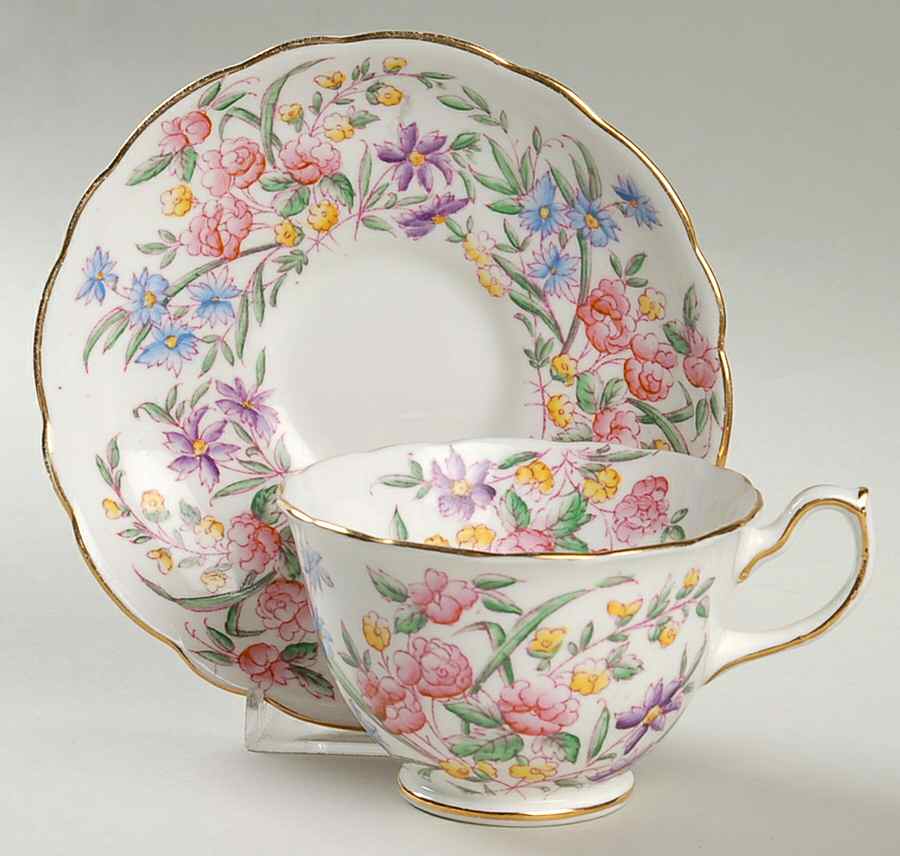 Bridal Rose (Gold Trim) Footed Cup & Saucer Set by Hammersley-1