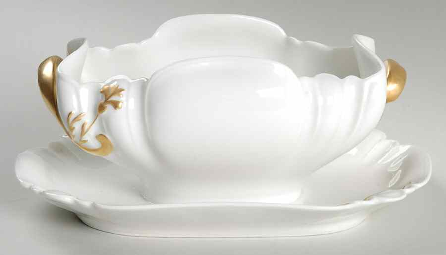 Schleiger 10-1 Gravy Boat with Attached Underplate by Haviland-1