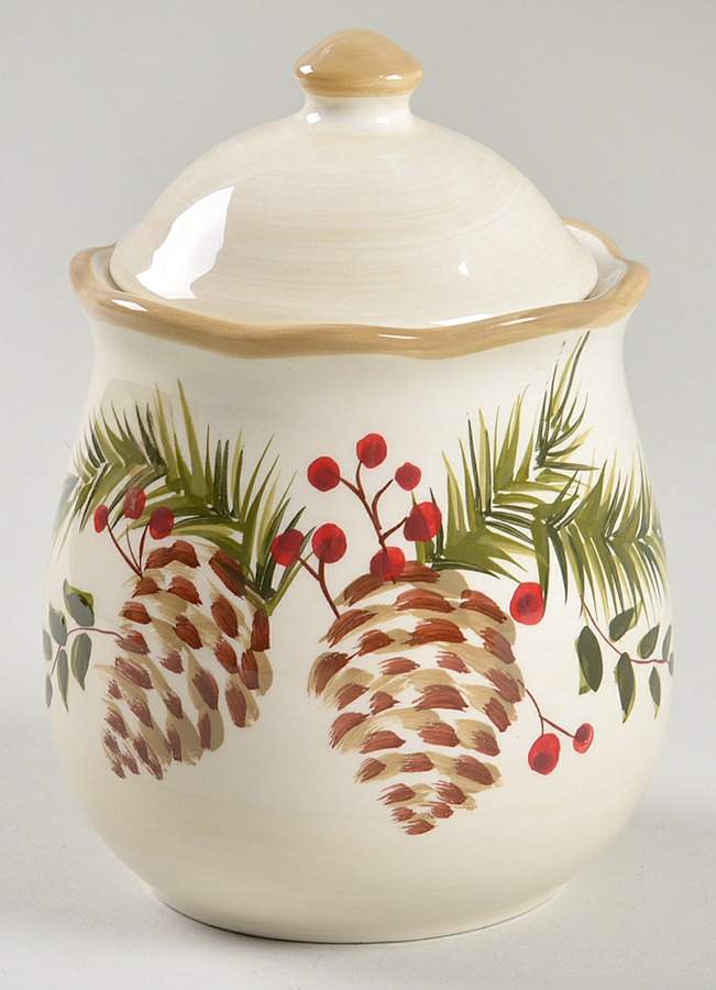 Pine & Berries Sugar Bowl & Lid by Home-1