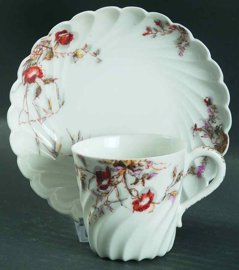 H3254 Flat Demitasse Cup & Saucer Set by Haviland-1