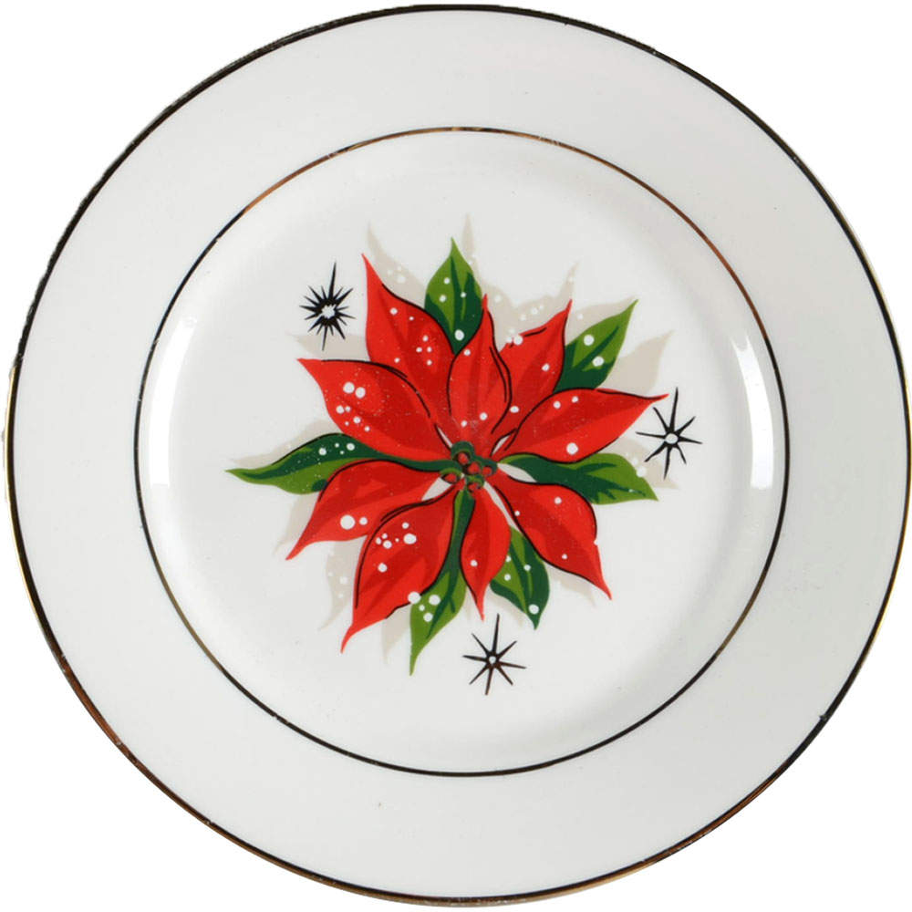 Holiday Poinsettia Salad Plate by Home-1