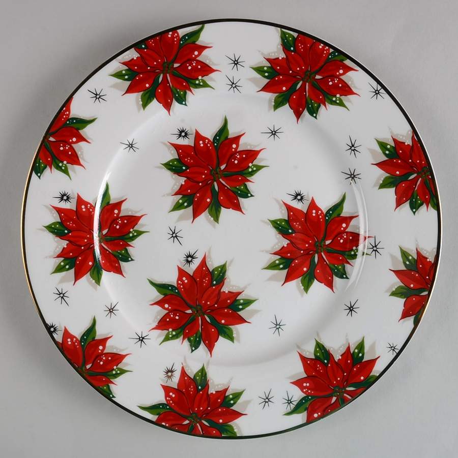 Holiday Poinsettia Dinner Plate by Home-1