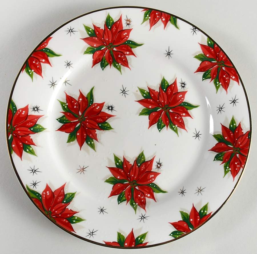 Holiday Poinsettia Salad Plate by Home-1