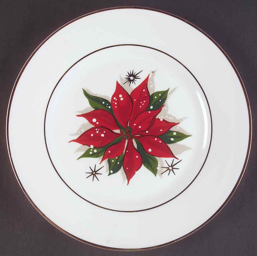 Holiday Poinsettia Dinner Plate by Home-1