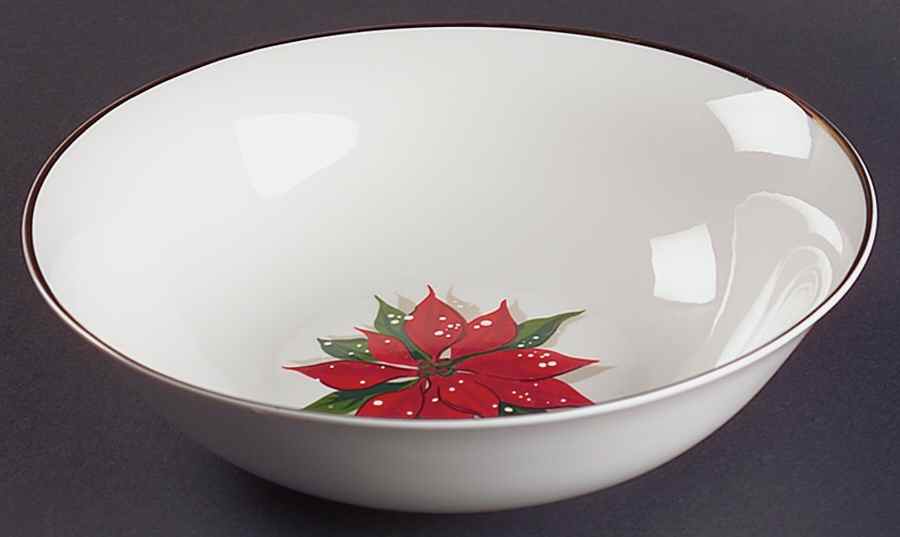 Holiday Poinsettia 9" Round Vegetable Bowl by Home-1