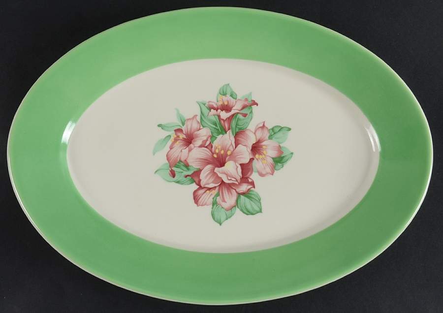 Greenbrier, The 12" Oval Serving Platter by Homer Laughlin -1