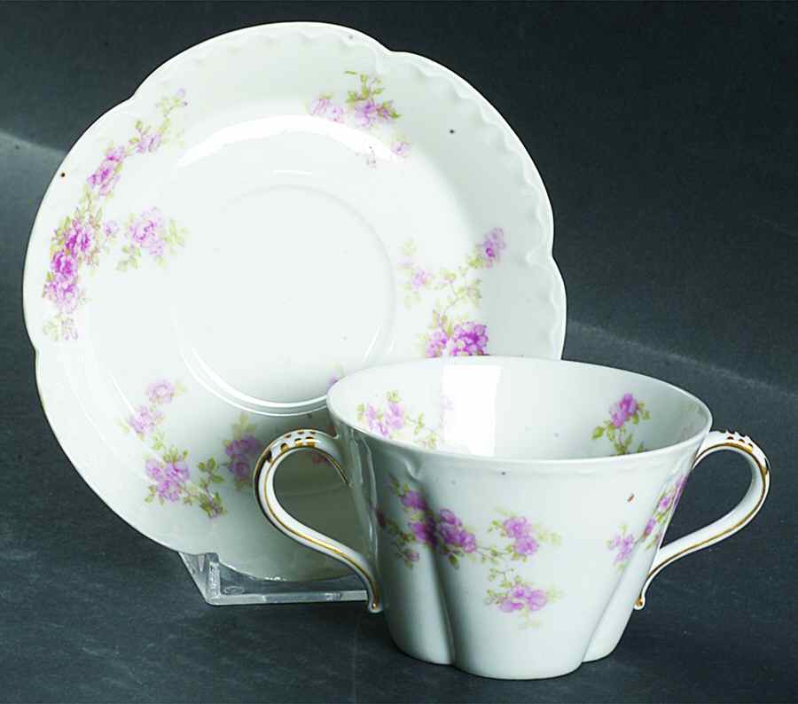 Schleiger 67G Flat Bouillon Cup & Saucer by Haviland-1