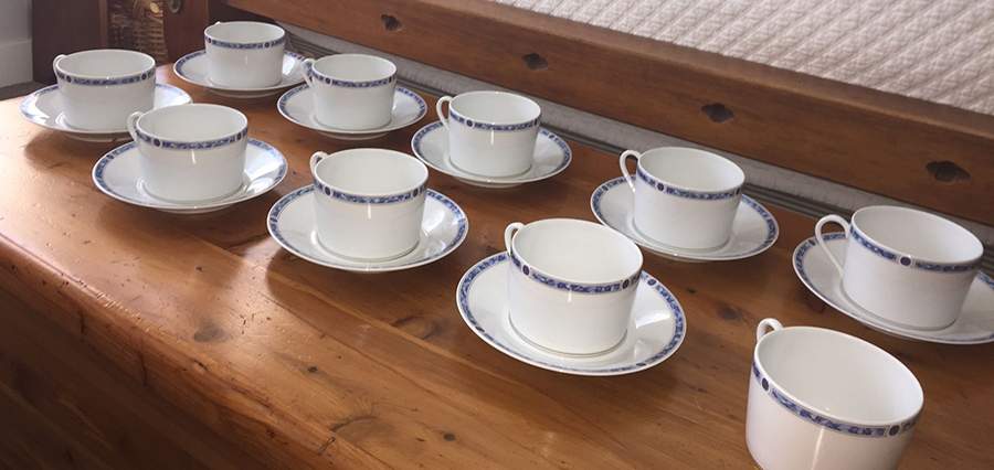 Palladin Blue (No Verge) Flat Cup & Saucer Set by Haviland-1