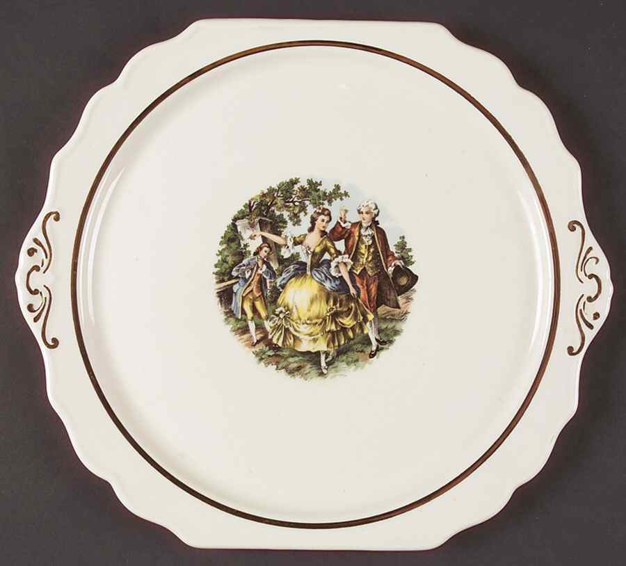 Early American (No Filigree) Handled Cake Plate by Harker-1