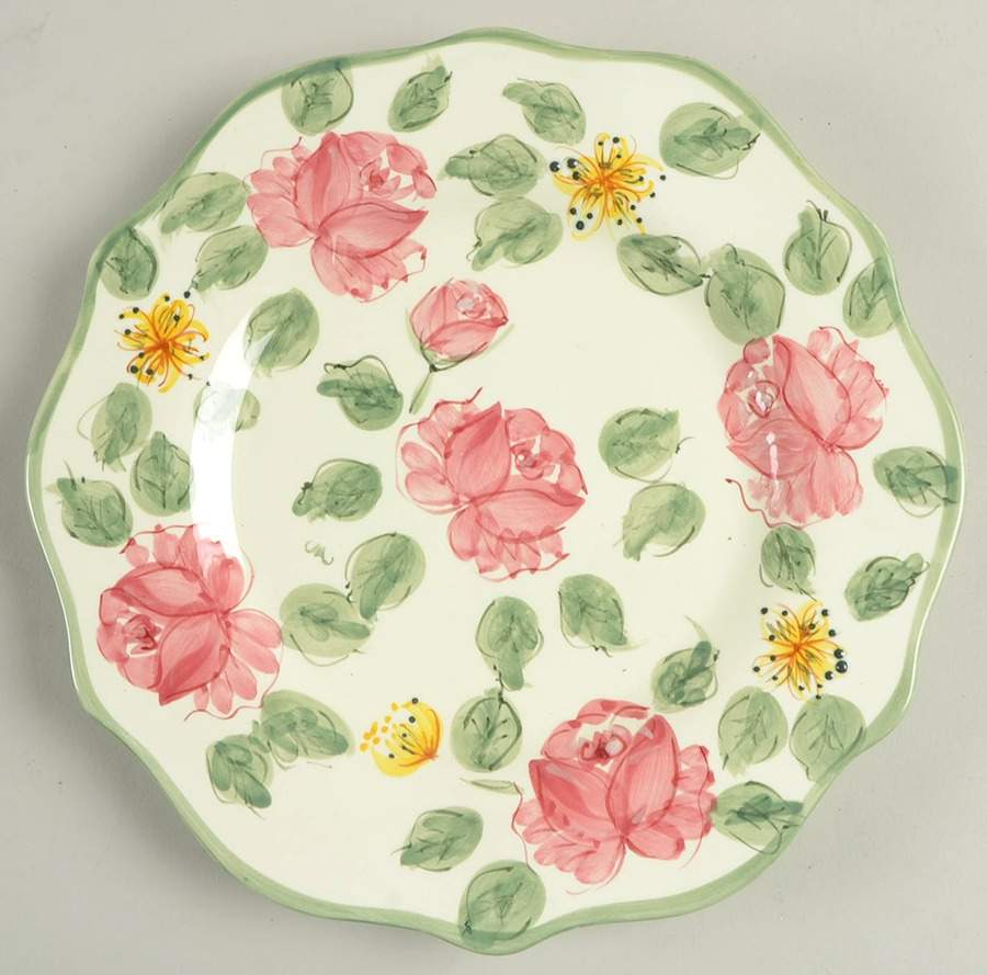 Cream Rose Salad Plate by Home Trends-1