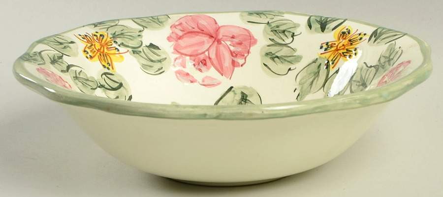 Cream Rose Soup/Cereal Bowl by Home Trends-1