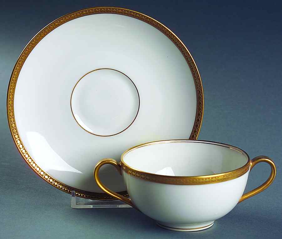 Schleiger 890-1 Flat Bouillon Cup & Saucer by Haviland-1