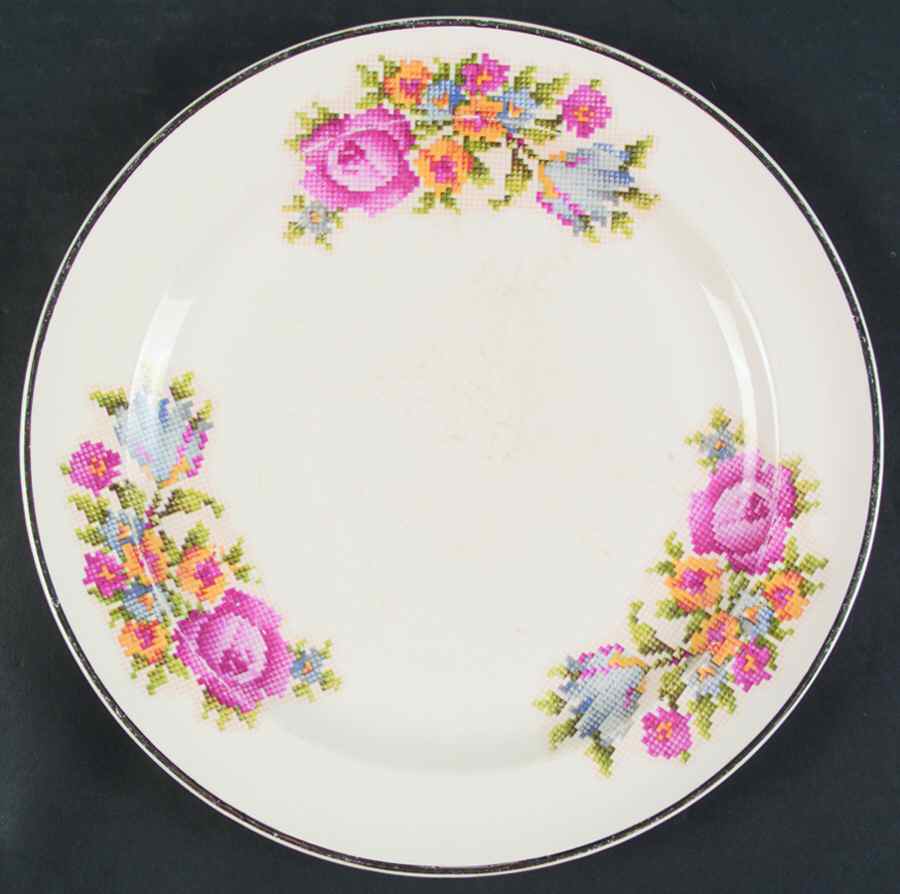 Cross Stitch Dinner Plate by Harker-1